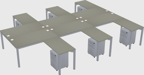 Shared l-shaped desk