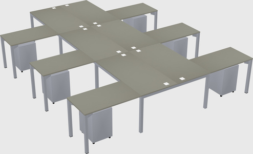 Shared l-shaped desk