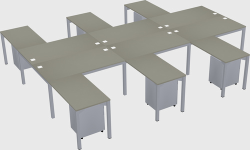 Shared l-shaped desk