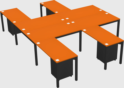 Shared l-shaped desk