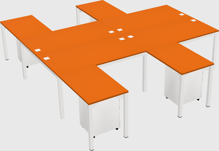 Shared l-shaped desk