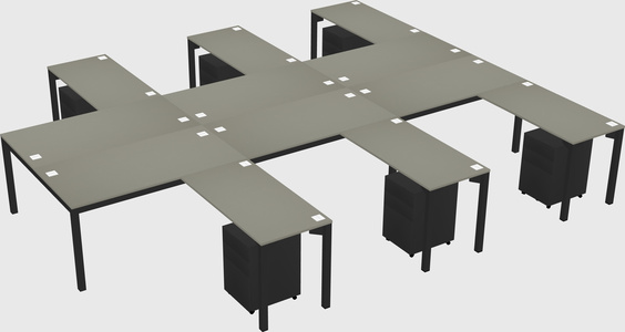 Shared l-shaped desk