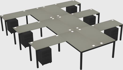 Shared l-shaped desk