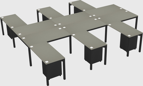 Shared l-shaped desk