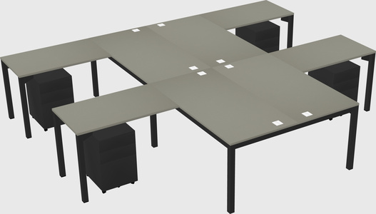 Shared l-shaped desk