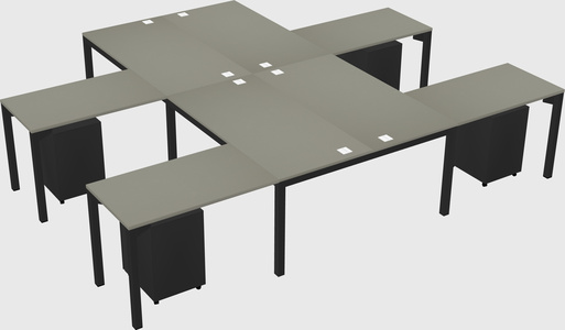 Shared l-shaped desk