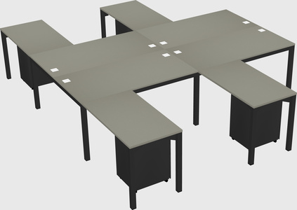 Shared l-shaped desk
