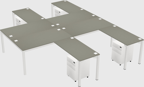 Shared l-shaped desk