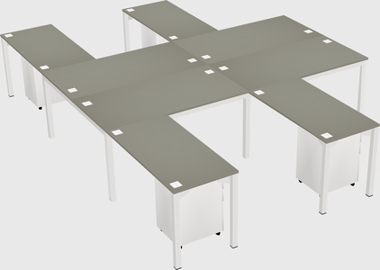 Shared l-shaped desk