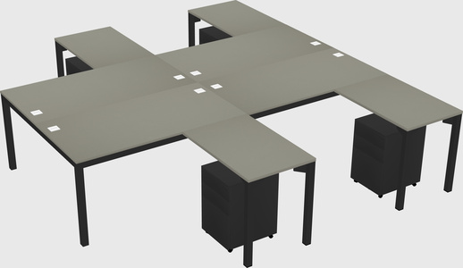 Shared l-shaped desk