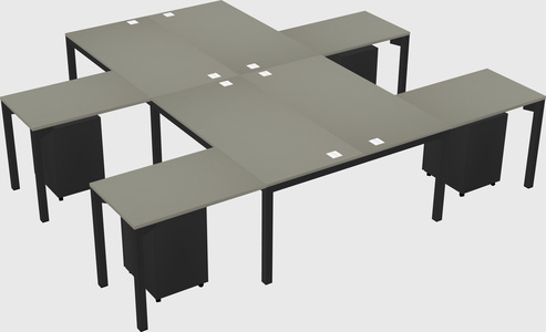 Shared l-shaped desk