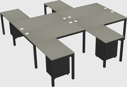 Shared l-shaped desk