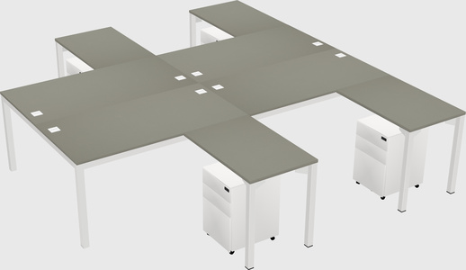 Shared l-shaped desk