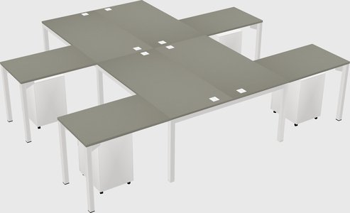 Shared l-shaped desk