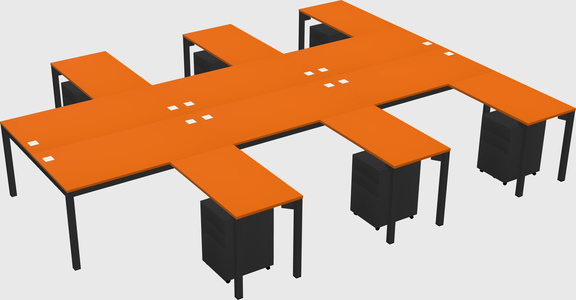 Shared l-shaped desk