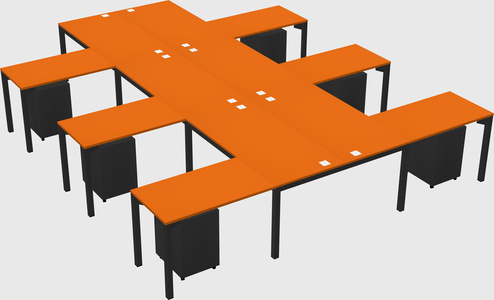 Shared l-shaped desk