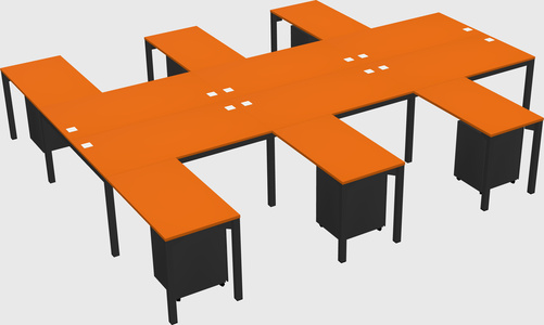 Shared l-shaped desk