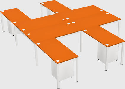 Shared l-shaped desk