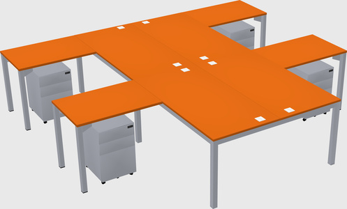 Shared l-shaped desk