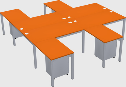 Shared l-shaped desk