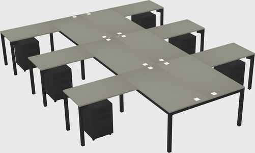 Shared l-shaped desk