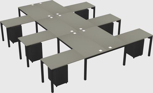 Shared l-shaped desk