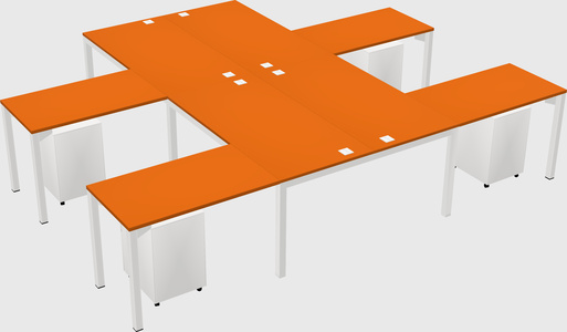 Shared l-shaped desk