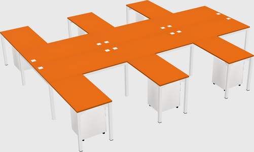 Shared l-shaped desk