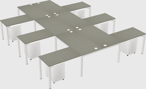 Shared l-shaped desk