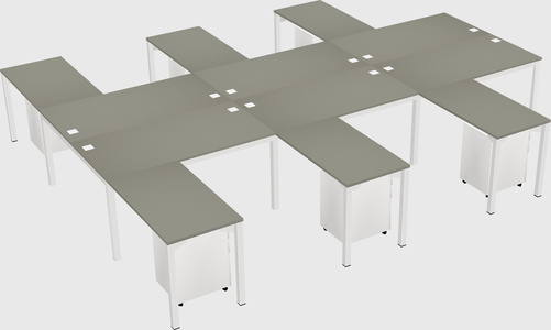 Shared l-shaped desk