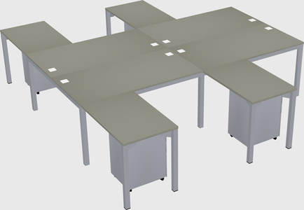 Shared l-shaped desk