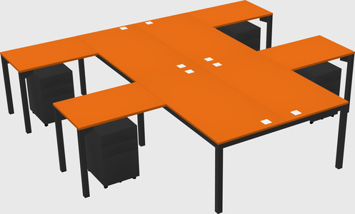 Shared l-shaped desk