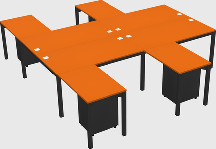 Shared l-shaped desk