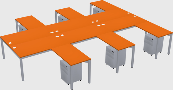 Shared l-shaped desk