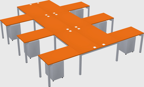 Shared l-shaped desk