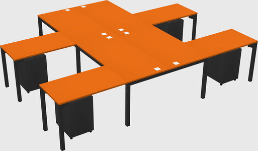 Shared l-shaped desk