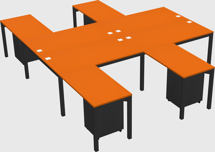 Shared l-shaped desk