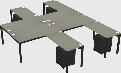Shared l-shaped desk