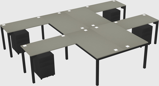 Shared l-shaped desk