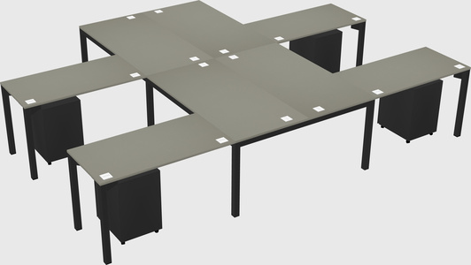 Shared l-shaped desk