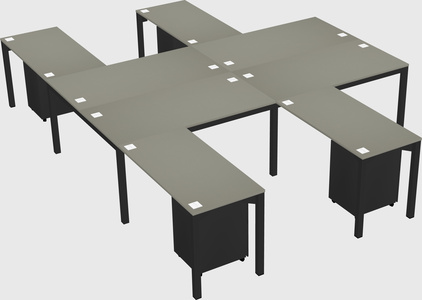 Shared l-shaped desk