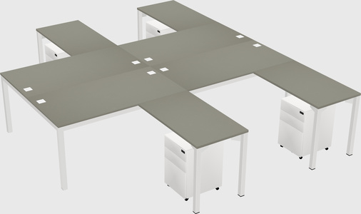 Shared l-shaped desk