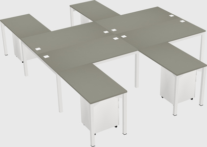 Shared l-shaped desk