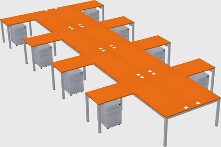 Shared l-shaped desk