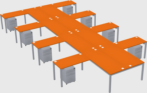 Shared l-shaped desk