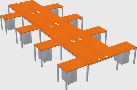 Shared l-shaped desk