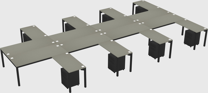 Shared l-shaped desk