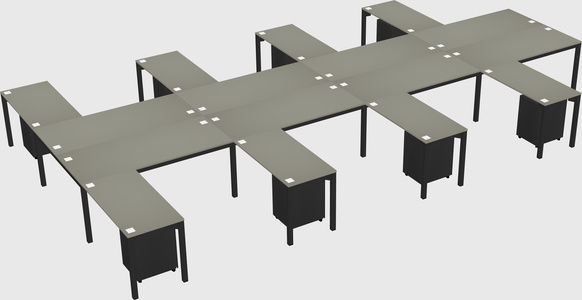 Shared l-shaped desk