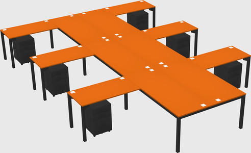 Shared l-shaped desk