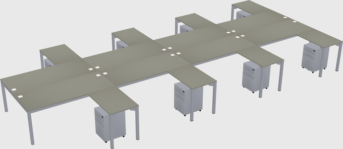Shared l-shaped desk